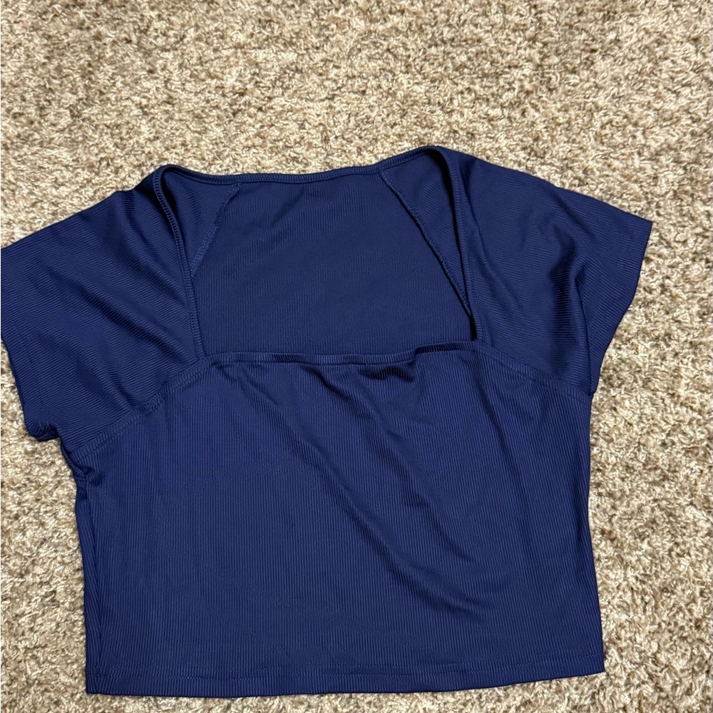 SHEIN Navy Blue Crop Top